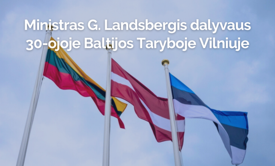 Ministras G. Landsbergis dalyvaus 30-ojoje Baltijos Taryboje Vilniuje