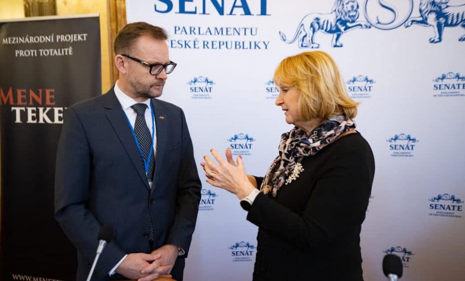Ambasadorius R. Kačinskas Čekijos Senate: tikra taika neįmanoma, jei kažkieno laisvė yra aukojama dėl kitų komforto