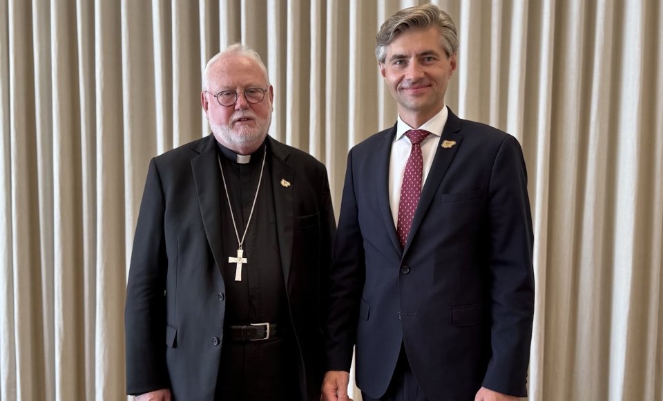 Budrys meets with the Secretary for Relations with States of the Holy See 