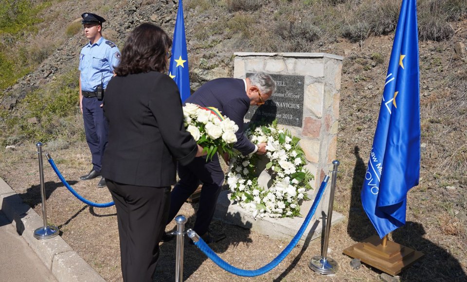 Lithuanian customs officer Andrius Šenavičius honored in Kosovo for his service and sacrifice in the EU Mission
