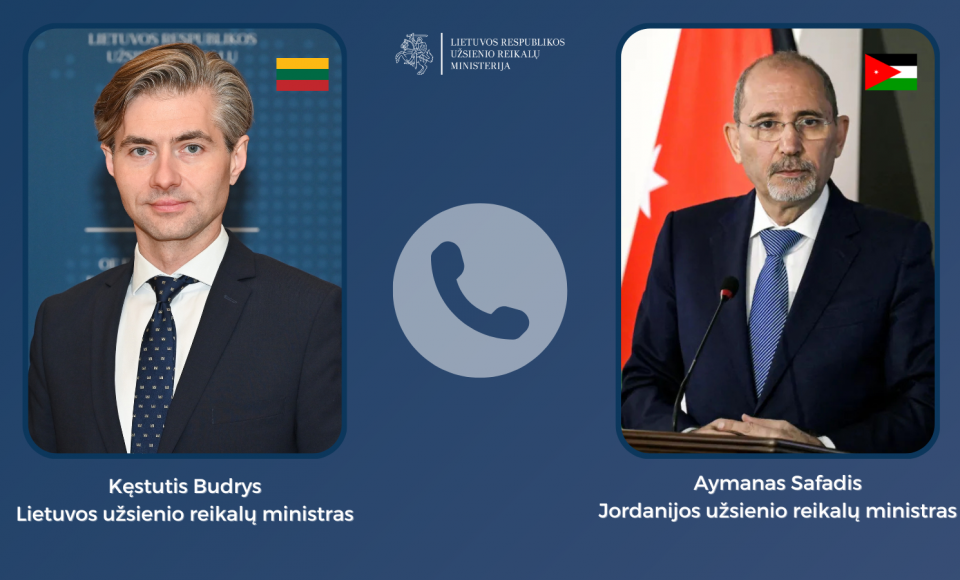 K. Budrys telefonu kalbėjo su Jordanijos užsienio reikalų ministru