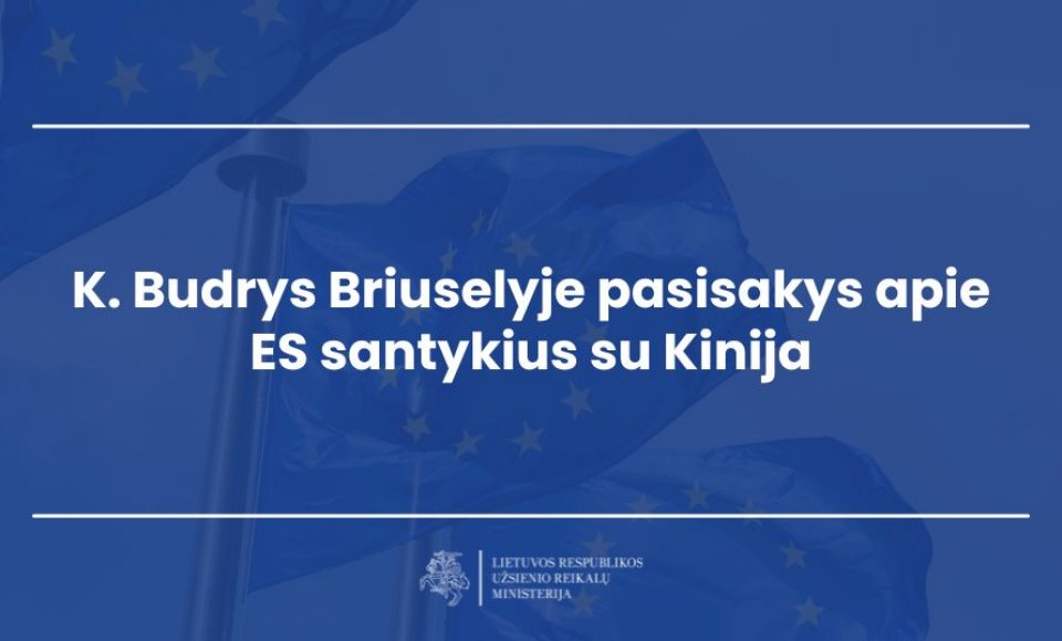 K. Budrys Briuselyje, ES ambasadorių konferencijoje, pasisakys apie ES santykius su Kinija