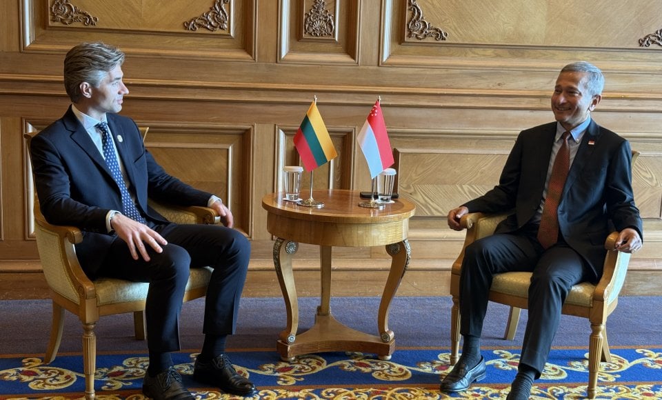 Budrys and his Singapore counterpart discuss strengthening security and cooperation in defending international law
