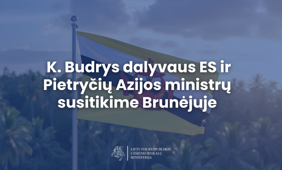 K. Budrys dalyvaus ES ir Pietryčių Azijos ministrų susitikime Brunėjuje