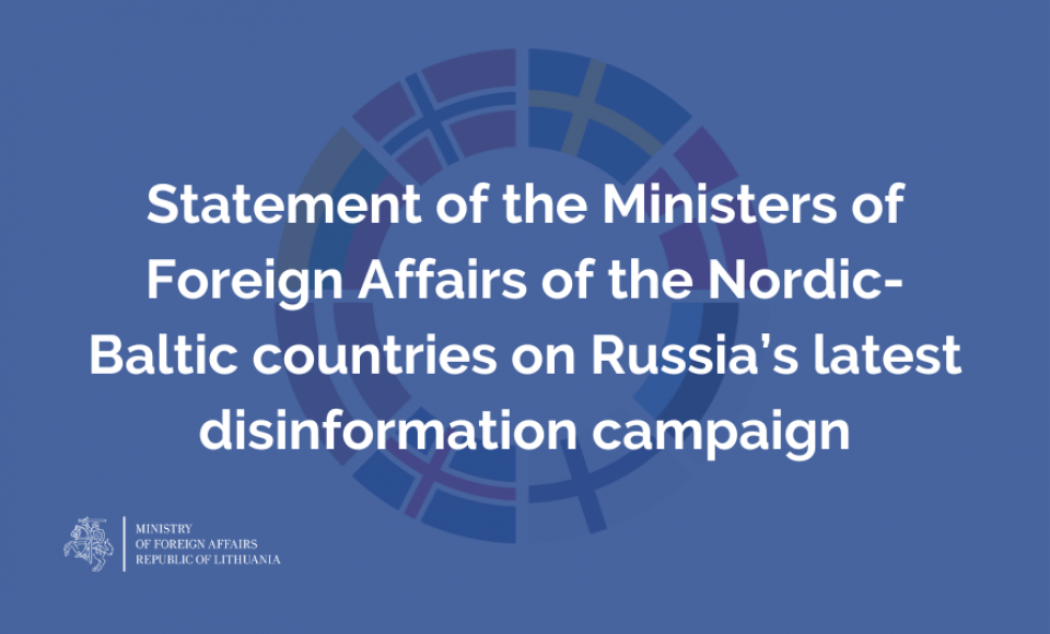 Statement of the Ministers of Foreign Affairs of the Nordic-Baltic countries on Russia’s latest...