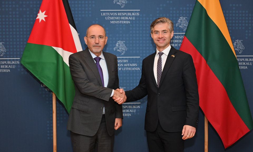 Budrys met with Jordan’s Foreign Minister on his first visit to Lithuania