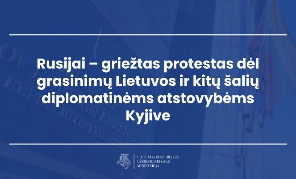 Į URM iškviestam Rusijos ambasados atstovui – griežtas protestas dėl grasinimų Lietuvos ir kitų...