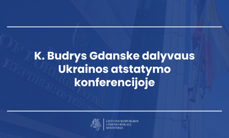 K. Budrys Gdanske dalyvaus Ukrainos atstatymo konferencijoje