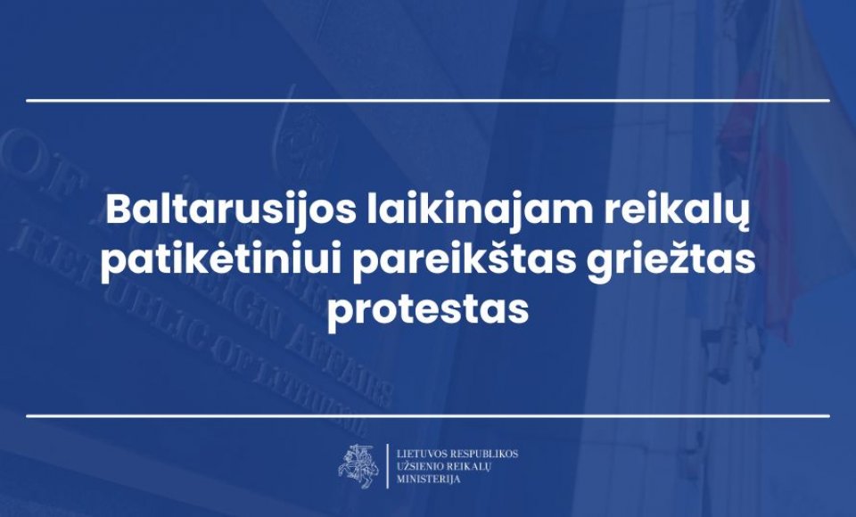 Lietuva išreiškė griežtą protestą dėl besitęsiančių oro erdvės pažeidimų iš Baltarusijos, atmetė...
