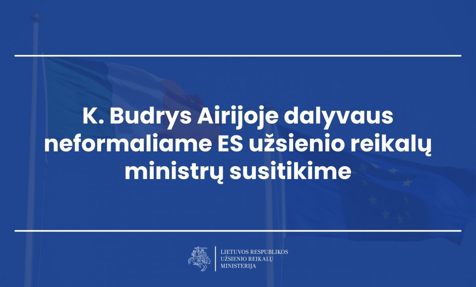 K. Budrys Airijoje dalyvaus neformaliame ES užsienio reikalų ministrų susitikime