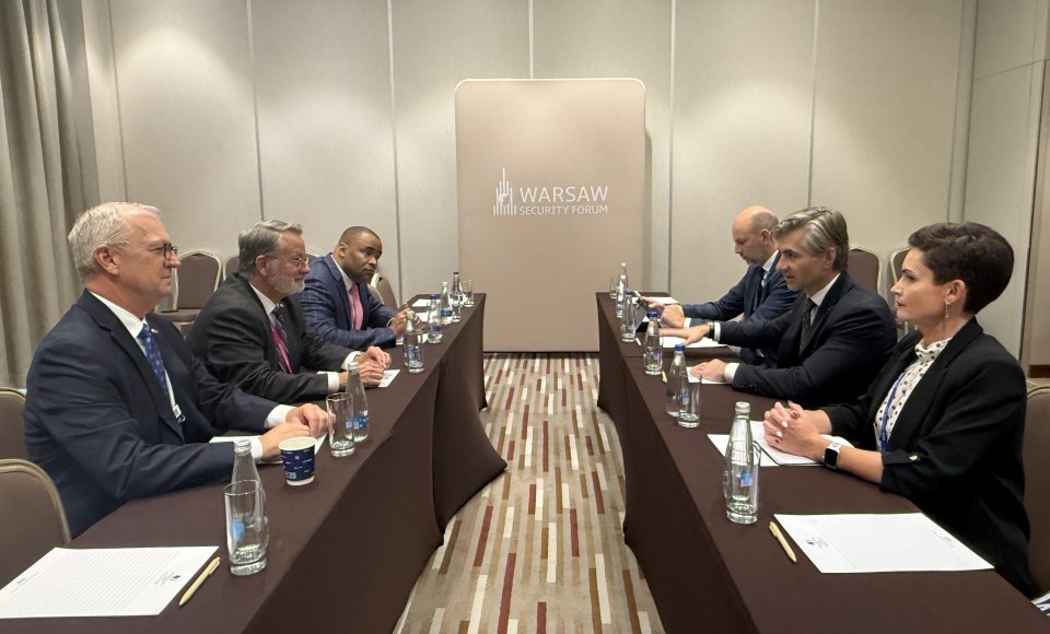 Budrys discusses strengthening regional security, defence and deterrence with members of the US...