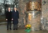 A.Daunoravičius and V.Ušackas at the monument for S.Darius and S.Girėnas